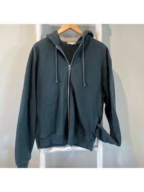 Good American Deep Teal Zip-Up hooded full zip hoodie size 1 men’s/ med women